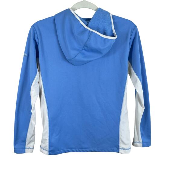 Columbia Titanium Blue White Full Zip Hooded Softshell Jacket Women's Size L - Picture 2 of 7